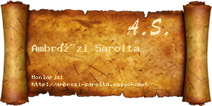 Ambrózi Sarolta névjegykártya